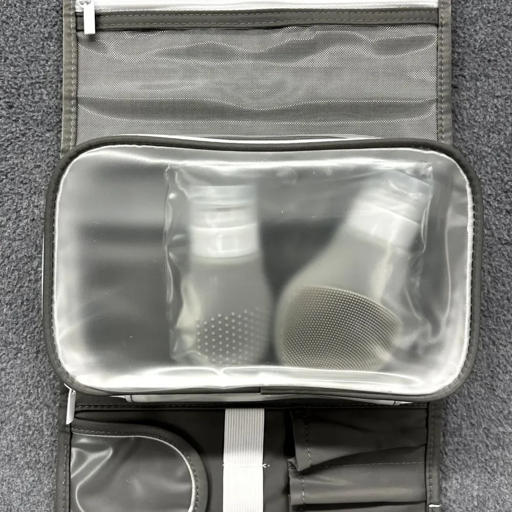 GoGo Travel Bag Hanging Toiletry Cosmetic‎ Pouch Gray Compact Purse